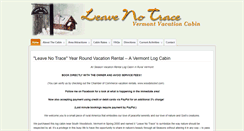 Desktop Screenshot of leavenotracecabin.com